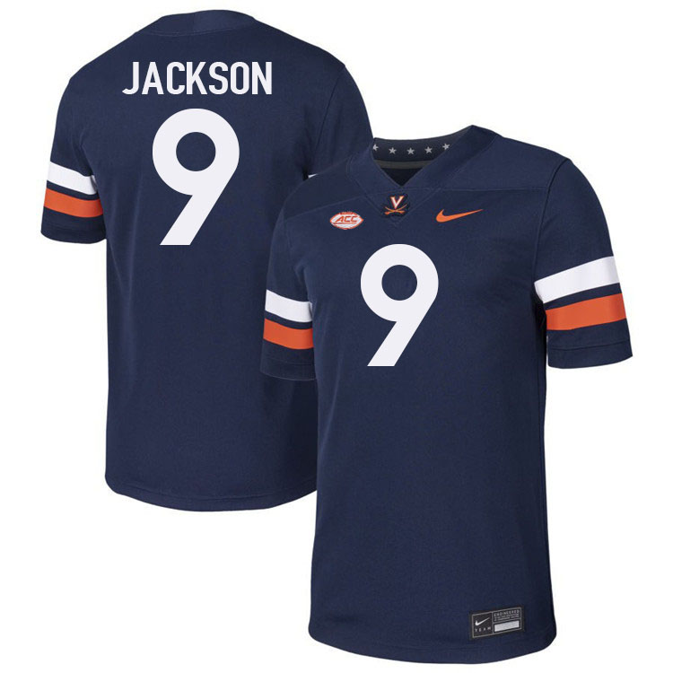 Virginia Cavaliers #9 Jam Jackson College Football Jerseys Stitched-Navy